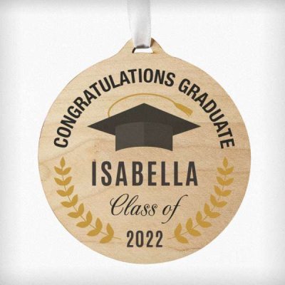 (image for) Personalised Graduation Round Wooden Decoration