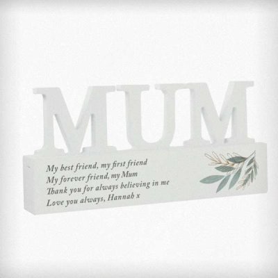 (image for) Personalised Botanical Wooden Mum Ornament