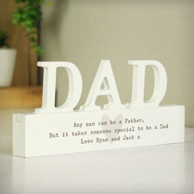 (image for) Personalised Free Text Heart Wooden Dad Ornament