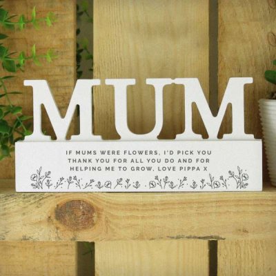 (image for) Personalised Floral Wooden Mum Ornament