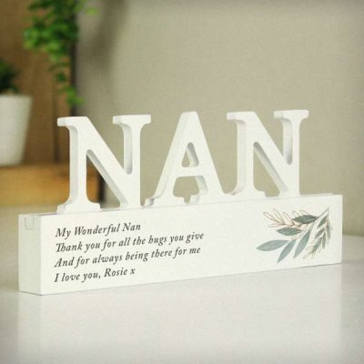 (image for) Personalised Botanical Wooden Nan Ornament