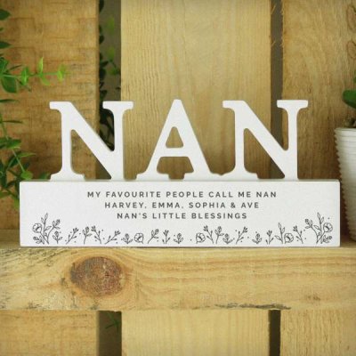 (image for) Personalised Floral Wooden Nan Ornament