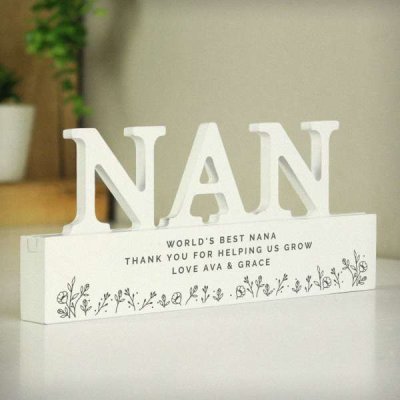 (image for) Personalised Floral Wooden Nan Ornament