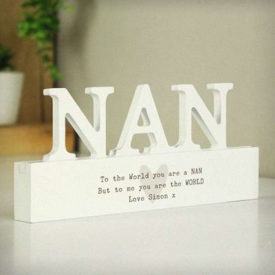 (image for) Personalised Free Text Heart Wooden Nan Ornament