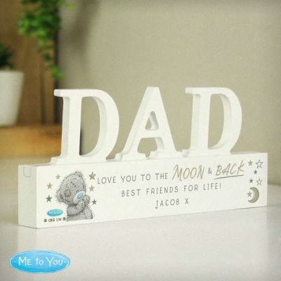 (image for) Personalised Me To You Moon and Back Wooden Dad Ornament