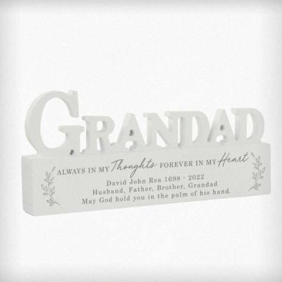 (image for) Personalised In Loving Memory Wooden Grandad Ornament