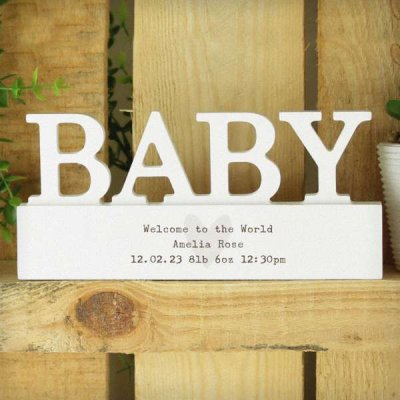 (image for) Personalised Free Text Heart Wooden Baby Ornament