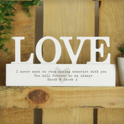 (image for) Personalised Free Text Heart Wooden Love Ornament