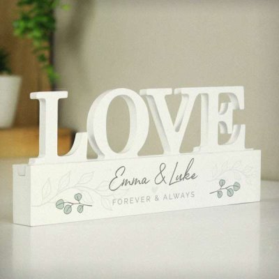 (image for) Personalised Botanical Wooden Love Ornament