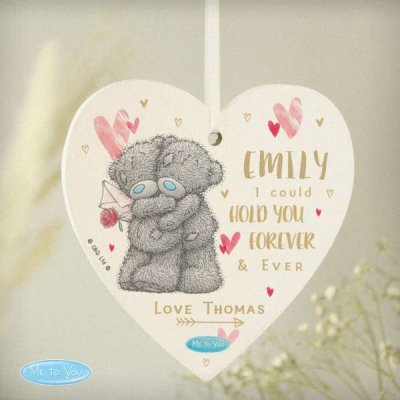 (image for) Personalised Me To You Hold You Forever Wooden Heart Decoration