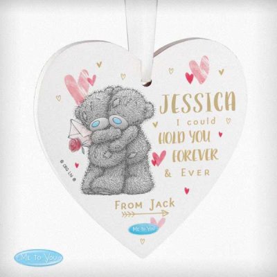 (image for) Personalised Me To You Hold You Forever Wooden Heart Decoration