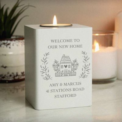 (image for) Personalised HOME Wooden Tealight Holder