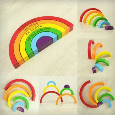 (image for) Personalised Wooden Rainbow Stacker