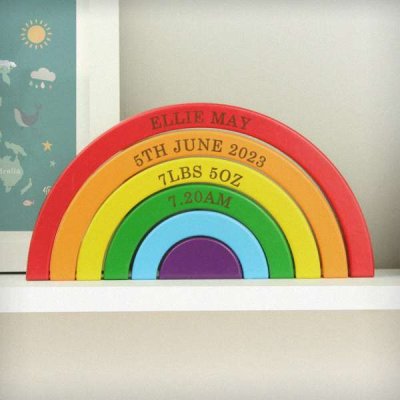 (image for) Personalised Wooden Rainbow Stacker