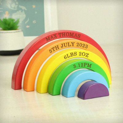 (image for) Personalised Wooden Rainbow Stacker