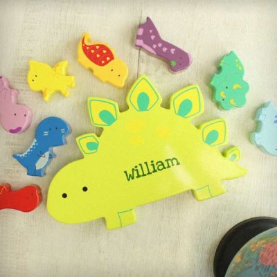 (image for) Personalised Name Only Wooden Dinosaur Stacker Toy