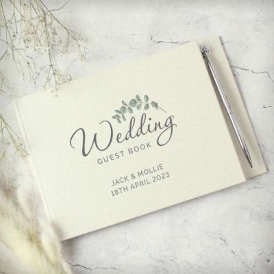 (image for) Personalised Botanical Wedding Guest Book & Pen