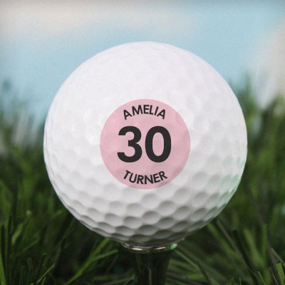 (image for) Personalised Pink Big Age Golf Ball