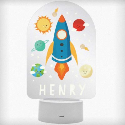 (image for) Personalised Space Rocket LED Colour Changing Night Light