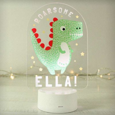 (image for) Personalised Roarsome Dinosaur LED Colour Changing Night Light