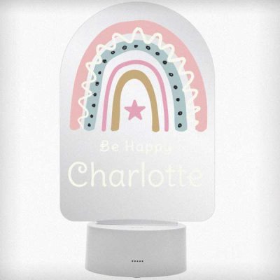 (image for) Personalised Pink Rainbow LED Colour Changing Night Light