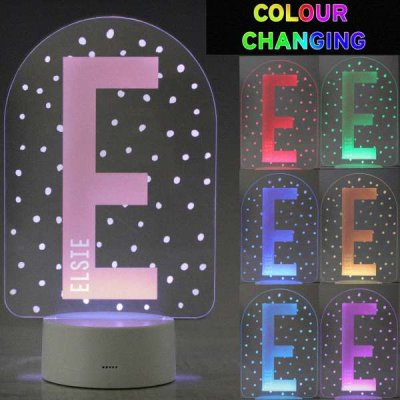 (image for) Personalised Initial LED Colour Changing Night Light