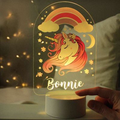 (image for) Personalised Pink Unicorn LED Colour Changing Night Light