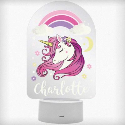 (image for) Personalised Pink Unicorn LED Colour Changing Night Light