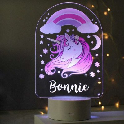 (image for) Personalised Pink Unicorn LED Colour Changing Night Light