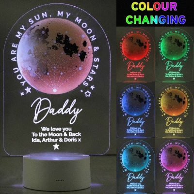 (image for) Personalised Sun Moon & Stars LED Colour Changing Night Light