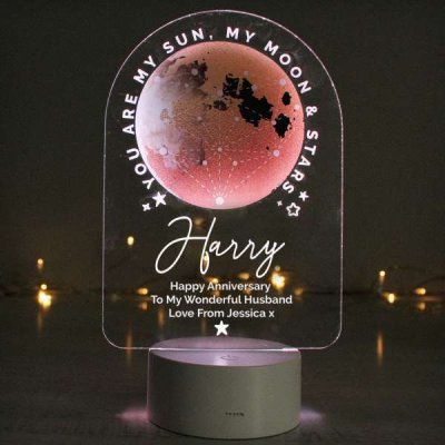 (image for) Personalised Sun Moon & Stars LED Colour Changing Night Light