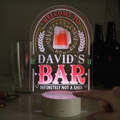 (image for) Personalised Welcome To... Bar LED Colour Changing Night Light