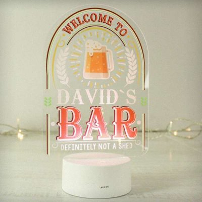 (image for) Personalised Welcome To... Bar LED Colour Changing Night Light