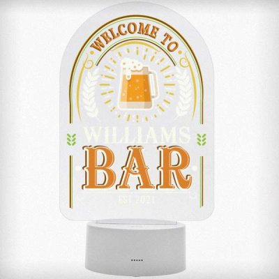 (image for) Personalised Welcome To... Bar LED Colour Changing Night Light