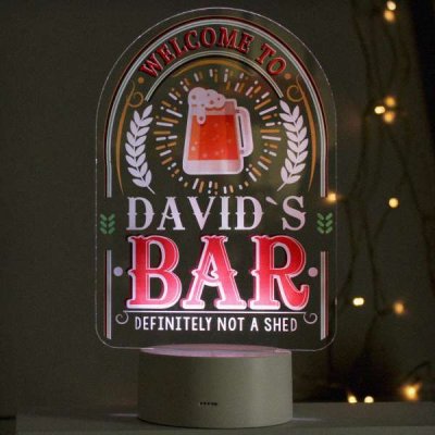 (image for) Personalised Welcome To... Bar LED Colour Changing Night Light