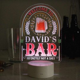 (image for) Personalised Welcome To... Bar LED Colour Changing Night Light