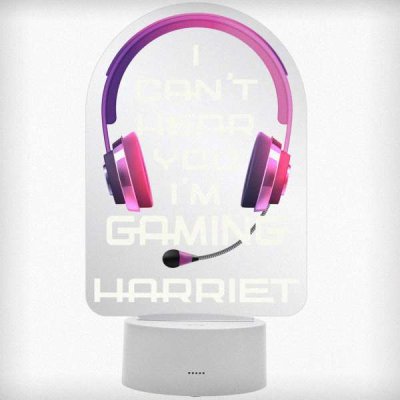 (image for) Personalised Pink Gaming LED Colour Changing Night Light