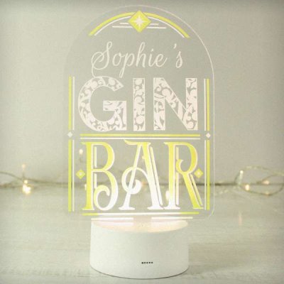 (image for) Personalised Gin Bar LED Colour Changing Night Light