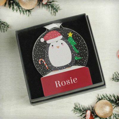 (image for) Personalised Penguin Acrylic Snowglobe Decoration