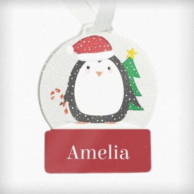 (image for) Personalised Penguin Acrylic Snowglobe Decoration