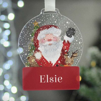 (image for) Personalised Santa Acrylic Snowglobe Decoration