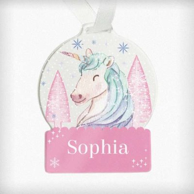 (image for) Personalised Unicorn Acrylic Snowglobe Decoration