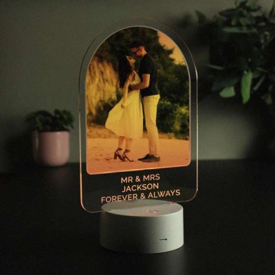 (image for) Personalised Free Text & Photo Upload LED Colour Changing Light