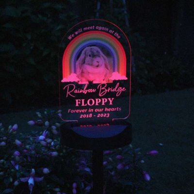 (image for) Personalised Rainbow Bridge Pet Memorial Outdoor Solar Light