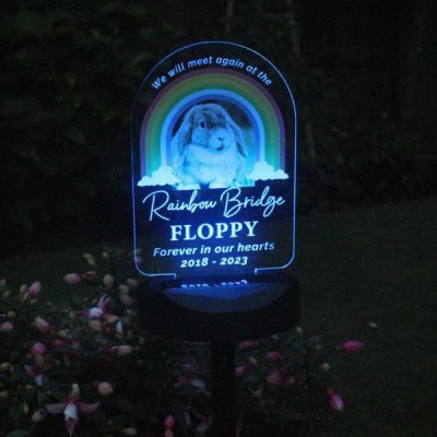 (image for) Personalised Rainbow Bridge Pet Memorial Outdoor Solar Light