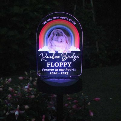 (image for) Personalised Rainbow Bridge Pet Memorial Outdoor Solar Light