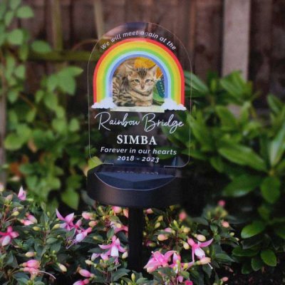 (image for) Personalised Rainbow Bridge Pet Memorial Outdoor Solar Light