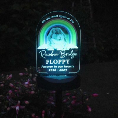 (image for) Personalised Rainbow Bridge Pet Memorial Outdoor Solar Light