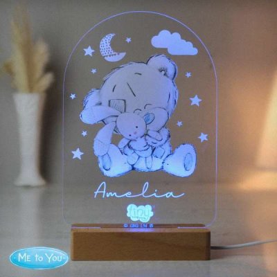 (image for) Personalised Tiny Tatty Teddy Wooden Based LED Light