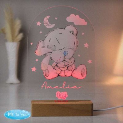 (image for) Personalised Tiny Tatty Teddy Wooden Based LED Light